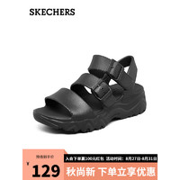 SKECHERS 斯凯奇 泡泡熊猫坡跟凉鞋运动休闲厚底沙滩鞋女111061  BBK全黑色 37