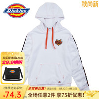 Dickies 帝客 连帽卫衣女 印花徽章长袖连帽休闲百搭卫衣 8115 白色 M