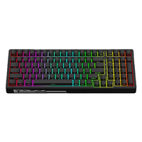 ROYAL KLUDGE G98 侧刻版 100键 2.4G蓝牙 多模无线机械键盘 黑色 奶黄轴 RGB