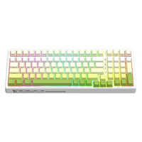 ROYAL KLUDGE G98 侧刻版 100键 2.4G蓝牙 多模无线机械键盘 白绿 青轴 RGB