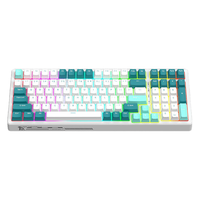 ROYAL KLUDGE G98 正刻版 100键 2.4G蓝牙 多模无线机械键盘 水绿 红轴 RGB