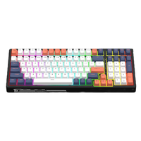 ROYAL KLUDGE G98 正刻版 100键 2.4G蓝牙 多模无线机械键盘 蓝莓黑 红轴 RGB