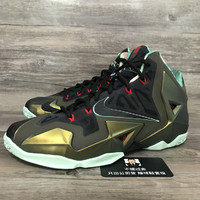 耐克 Nike LeBron LBJ11 詹姆斯 土豪金 黑绿 616175-700