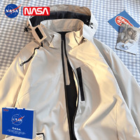 GELANSEN 格兰森 官方联名NASA外套男春秋款连帽外套 AEF-1899米白色 M