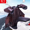 电动摩托车挡风被冬季分体加绒加厚加大PU皮防水电瓶车护腿挡风罩