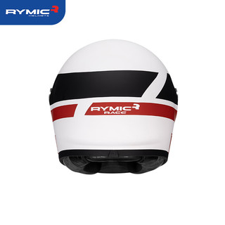 RYMIC 睿觅 摩托车复古头盔全盔3C认证夏季男女机车骑行哈雷头盔V80白红3XL