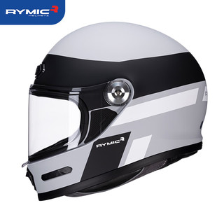睿觅（RYMIC）摩托车复古头盔全盔3C认证夏季男女机车骑行哈雷头盔V80灰黑XL