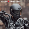 RYMIC 睿觅 摩托车复古头盔全盔3C认证夏季男女机车骑行哈雷头盔V80哑黑3XL