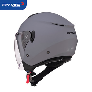 睿觅（RYMIC）摩托车头盔3C认证机车骑行头盔夏季男女双镜片四季半盔852哑灰XXL