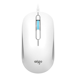 aigo 爱国者 Q221白色 有线鼠标 USB接口 商务办公 即插即用 鼠标