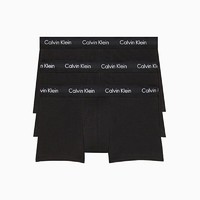 Calvin Klein CK男士平角内裤三条装舒适棉短裤男 送男友礼物 NU2664001 黑色 XL