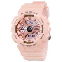 CASIO 卡西欧 G-Shock 电子表盘粉色树脂石英女表 GMAS110MP-4A1