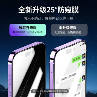 绿联 苹果钢化膜 iphone14/ProMax手机防偷窥保护膜 苹果13高清防摔抗指纹手机贴膜 14Pro