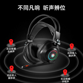 Hyeku 黑峡谷 Hyeku) G300头戴式耳麦7.1声道电脑有线吃鸡电竞游戏耳机