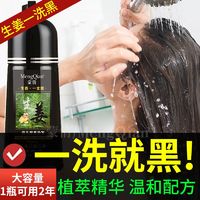 Meng Qian 蒙倩 一洗黑染发剂自己在家染发膏纯不沾头皮天然不沾手