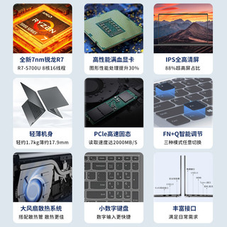联想笔记本电脑V15 小八核锐龙R7 15.6英寸高性能游戏办公学生网课设计手提轻薄本 旗舰八核R7-5700U 8G内存 512G固态 满血性能核显 IPS全高清屏 千兆网口 精装升级版
