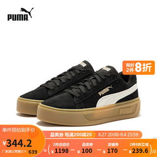 PUMA 彪马 官方 女子松糕休闲板鞋SMASH PLATFORM V3 SD 391942 黑色-白-金色-02 37