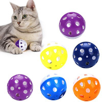 哈奇米 猫咪铃铛球自嗨球彩色塑料小响铃球发声猫狗玩具发声球简约 玩具球10个（畅玩版）