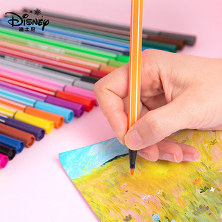 Disney 迪士尼 12色可洗水彩笔 学生彩色绘画涂色笔 儿童六角杆画画笔艾莎公主女生礼物 冰雪奇缘D01479F