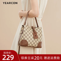 YEARCON 意尔康 包包女新款2023水桶包质感印花斜挎包百搭通勤女包单肩包潮