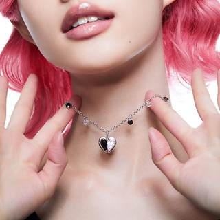 周雨彤同款莓拉「黑白星间」原创设计高级锁骨项链