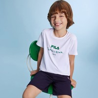 抖音超值购：FILA 斐乐 童装儿童2023年夏季网球俱乐部潮短袖衫男女