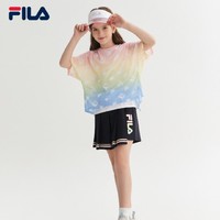 抖音超值购：FILA 斐乐 儿童童装2023夏季新款女款中大童休闲时尚运动针织短袖衫