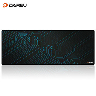 达尔优（dareu）PG-D83电路图电竞游戏鼠标垫超大号 800*300*4mm加厚锁边办公键盘电脑书桌垫 蓝黑色