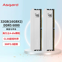 阿斯加特（Asgard）32GB(16Gx2)套装 DDR5 6000 台式机内存条 弗雷系列-钛银甲
