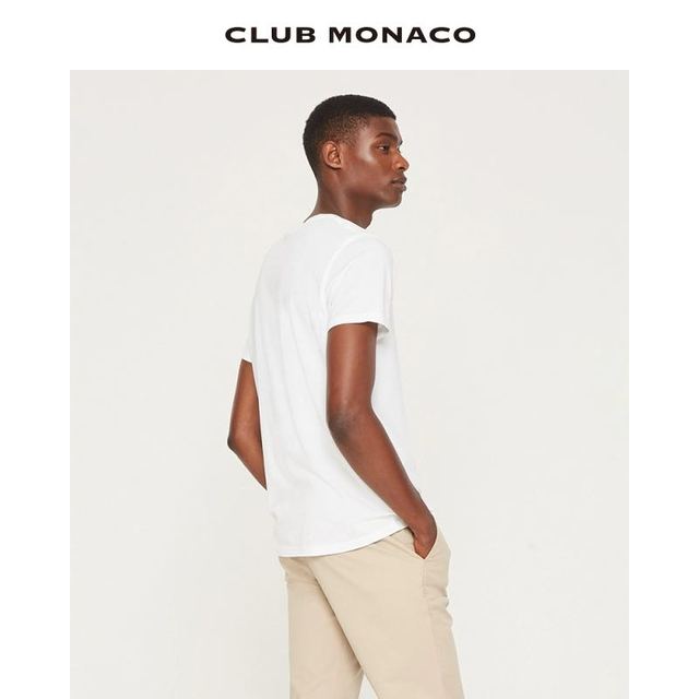 CLUB MONACO 摩纳哥会馆 男装经典圆领纯棉贴袋简约短袖休闲舒适通勤休闲T恤