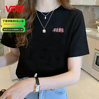 VANS万斯范斯男女装 夏季运动服训练潮流时尚舒适透气圆领短袖T恤 VN0A54LLBLK S