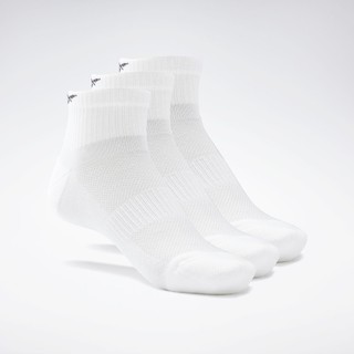 锐步男女同款SOCK室内训练运动短袜3双装春夏款 M 白色/灰色