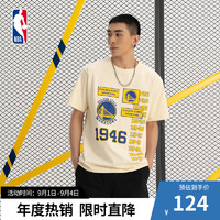 NBA勇士队 StartDate 圆领男女短袖夏季运动休闲时尚纯棉宽松T恤上衣 勇士队 XXXL