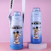 Disney 迪士尼 儿童水杯草莓熊316保温杯吸管杯带杯套直饮便携水壶