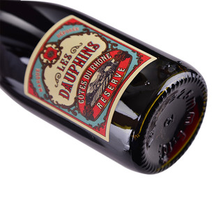 Les Dauphins 罗纳皇冠 小瓶红酒晚安葡萄酒法国原瓶进口罗纳河谷产区AOC 珍藏干红187ml*6支（含礼袋）