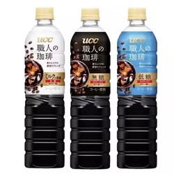 UCC 悠诗诗 日本进口 UCC悠诗诗职人无蔗糖即饮速溶低糖黑咖啡饮料2瓶900ml