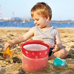 Hape 沙滩玩具儿童挖沙水桶沙铲宝宝玩沙子戏水便携折叠沙桶铲子 1件装