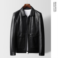 Braun Büffel 经典翻领真皮皮衣男百搭皮衣外套男真皮夹克男