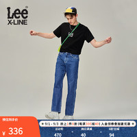 Lee XLINE23春夏新品宽松直筒浅蓝色男牛仔裤潮流LMB004051101-096 浅蓝色 34