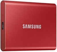 SAMSUNG 三星 T7 便携式固态硬盘 - 2 TB - USB 3.2 Gen.2 外置固态硬盘 - 金属红 (MU-PC2T0R/WW)