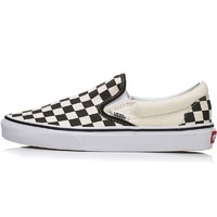 VANS 范斯 棋盘格一脚蹬slip-ON米白低帮男女板鞋VN000EYEBWW