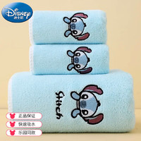 Disney 迪士尼 浴巾三件套  史迪奇(浴巾*1+毛巾*2)