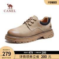 CAMEL 骆驼 男鞋夏季2024新款英伦透气低帮工装鞋休闲皮鞋男大头马丁鞋