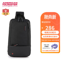 AMERICAN TOURISTER 美旅 箱包男士时尚简约胸包腰包休闲多功能收纳包 AY1*009黑色