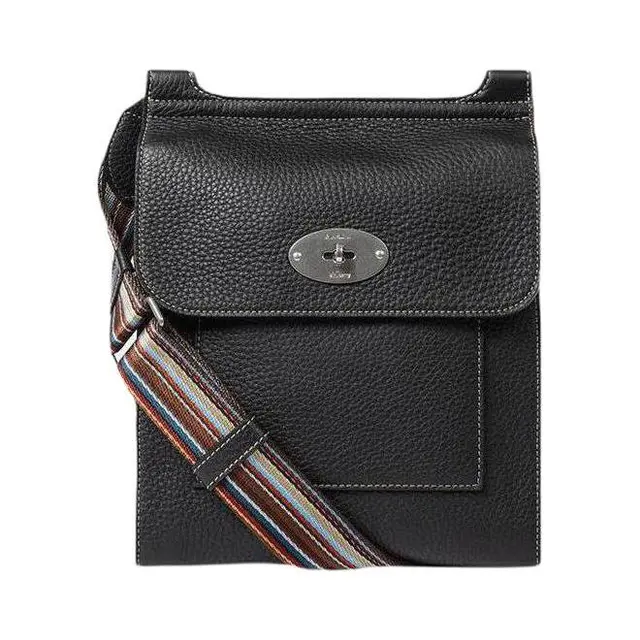 Paul Smith 保罗 史密斯 Mulberry联名系列 男女款牛皮革斜挎包 W1A-ANTO-HH9127-79 黑色 小号