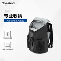 新秀丽（Samsonite）大容量轻盈双肩包男 烟花纹个性翻盖男士背包NV1 黑色