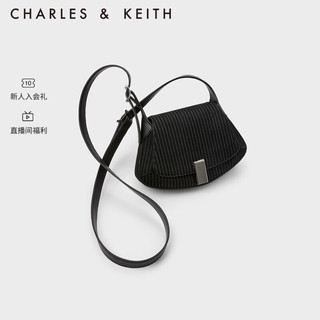 CHARLES & KEITH CHARLESu0026KEITH23秋季新品金属装饰单肩包斜挎包马鞍包女CK2-50782233 DARK GREY深灰色 S