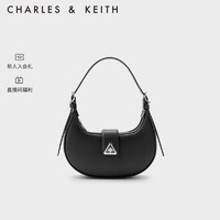 CHARLES & KEITH 23秋季新品简约三角扣新月包腋下包单肩包包