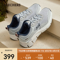 斯凯奇（Skechers）男士绑带运动休闲鞋EVA厚底增高夏季健步鞋232685 灰色/海军蓝色/GYNV 39