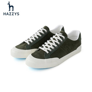 哈吉斯（HAZZYS）男鞋 2023秋季新款鞋子灯芯绒复古休闲鞋通勤男士板鞋ALPZ7FAC032 卡其色KK 39.5(250 )